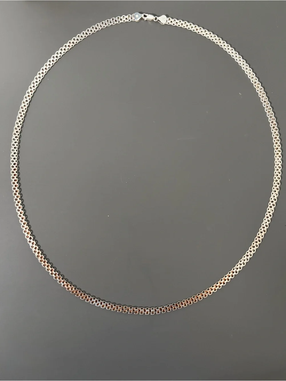 Milor 925 Sterling Silver 28” Italian Double Link Chain Necklace